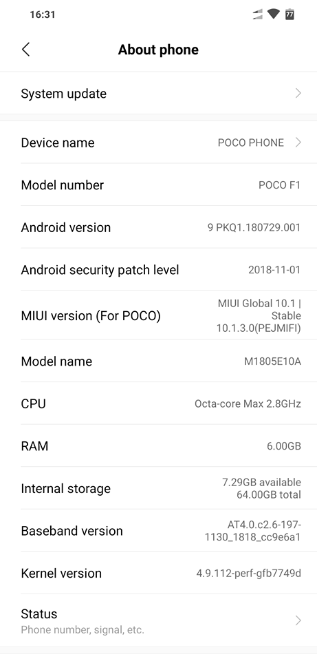 Poco F1 Android Pie Update 2 Poco F1 Android Pie Update 2