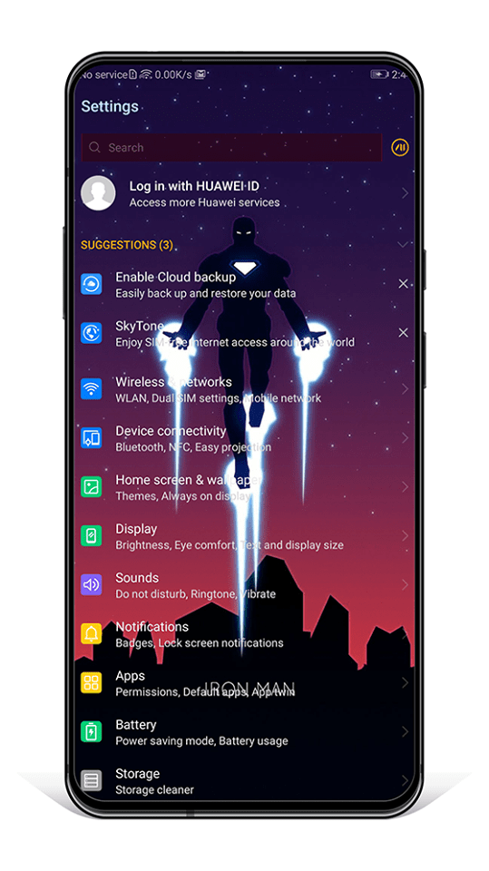 Iron Man EMUI Themes Screens 2 Iron Man EMUI Themes Screens 2