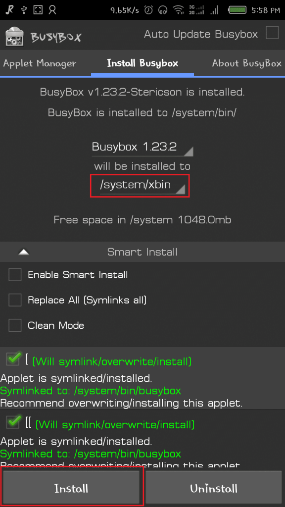 busybox config 576x1024 - How To Install Viper4Android on Android 8.0 Oreo Running Devices