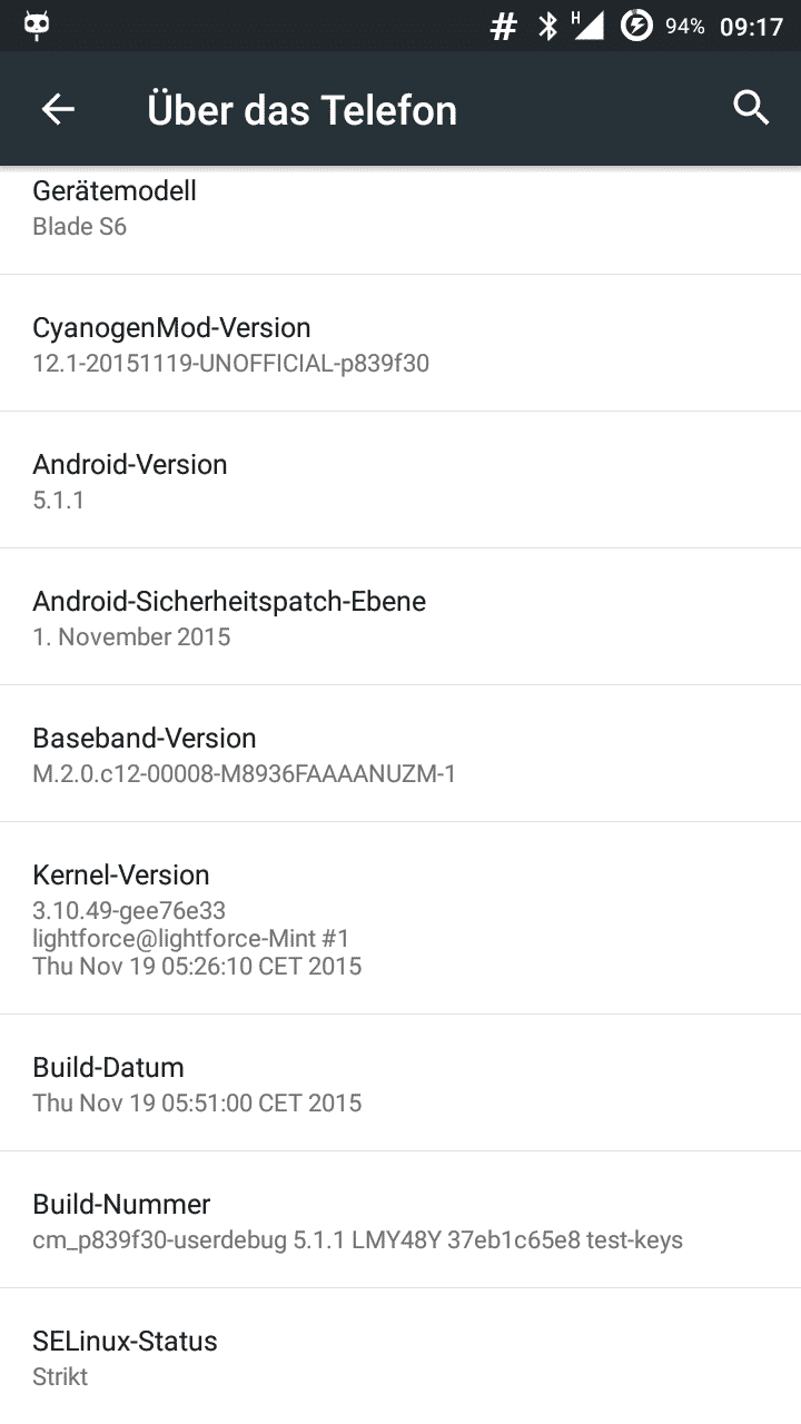 Cyanogenmod CM12.1 Lollipop Rom for ZTE Blade S6