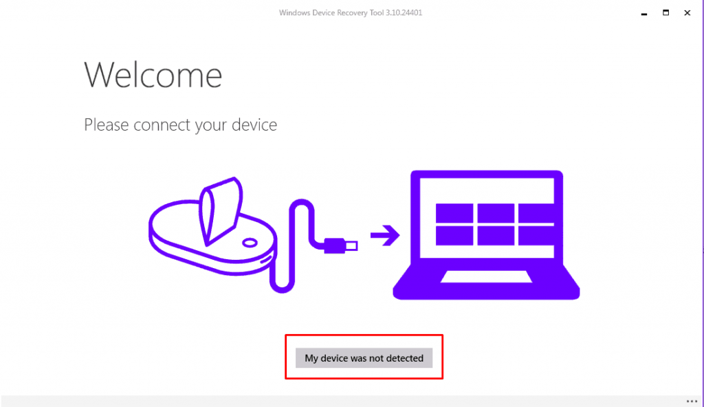 Windows Device Recovery Tool repair lumia device