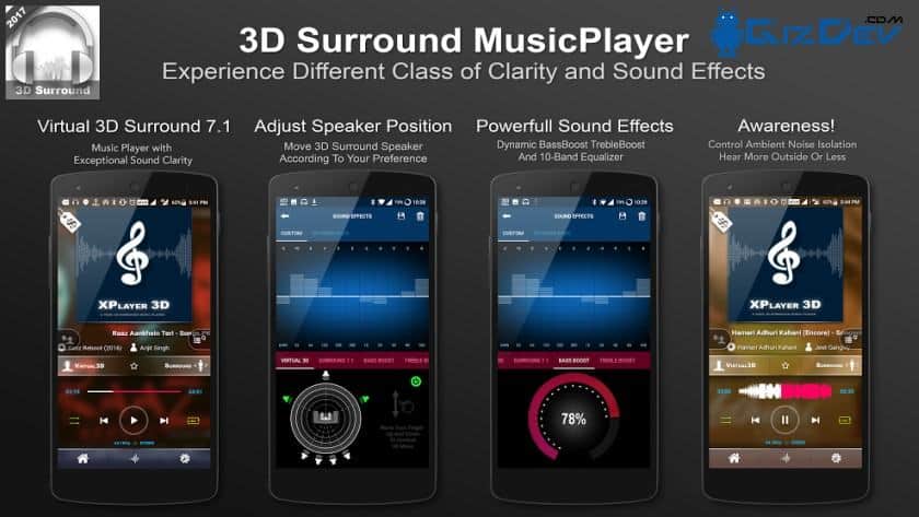 what are the most popular android: Mod Player Music 3d Apk Surround