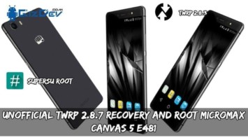 Unofficial TWRP 2.8.7 Recovery And Root Micromax Canvas 5 E481