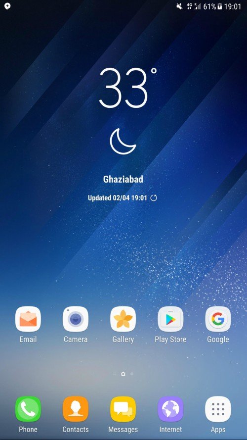 Galaxy  تطبيق الطقس S8 2