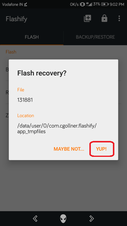 flash Recovery via Flashify