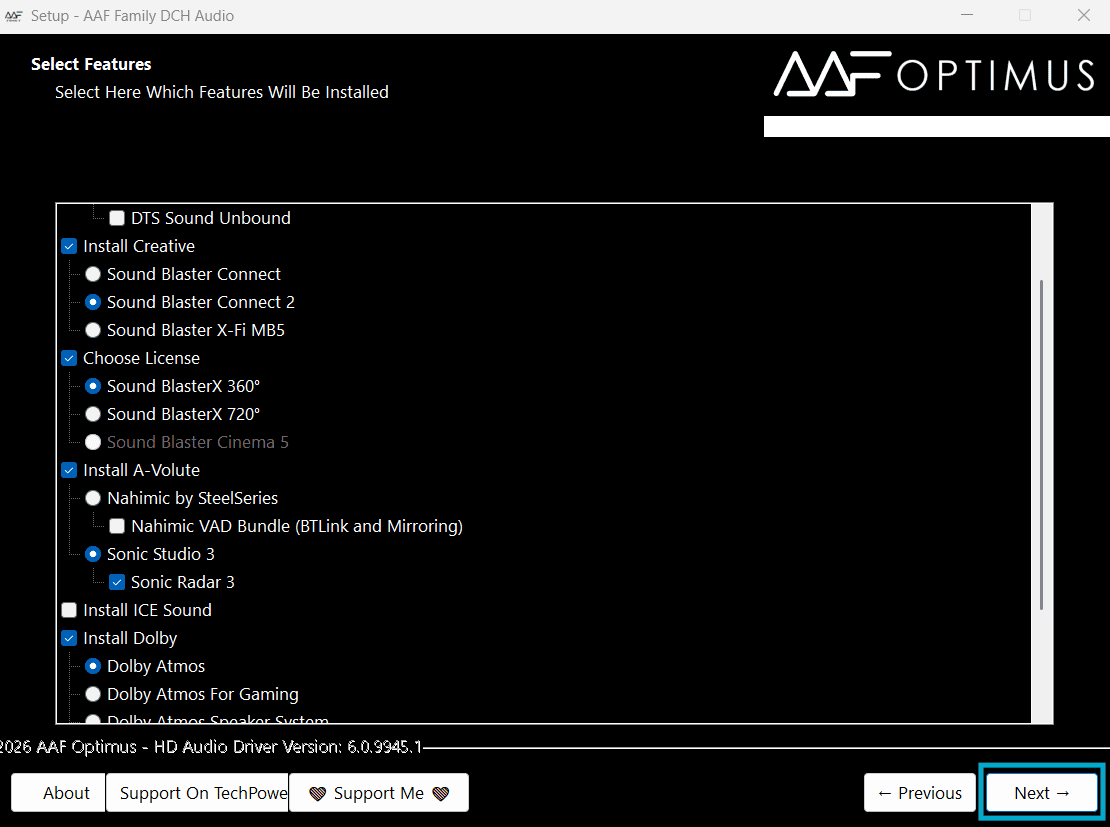 AAF Optimus Audio Enhancers installation