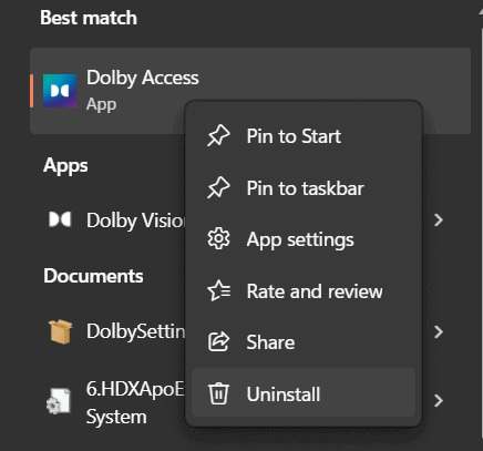Dolby Atmos - dolby access app uninstall