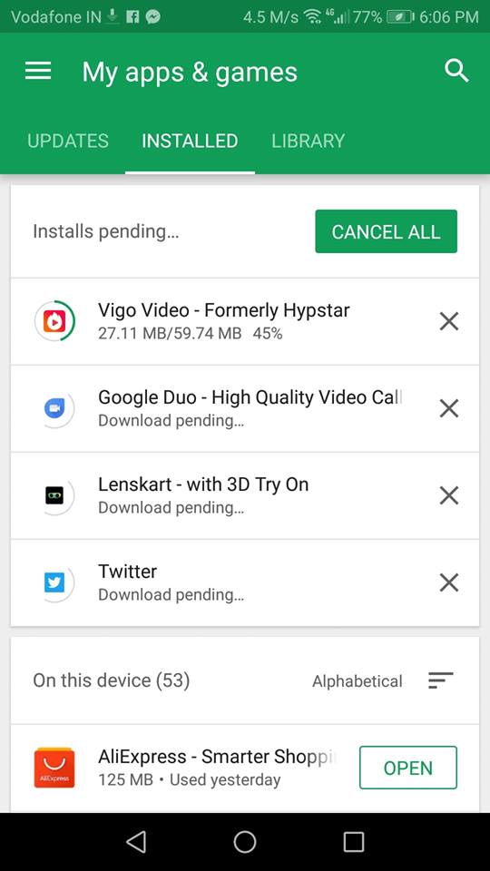 play store download pending