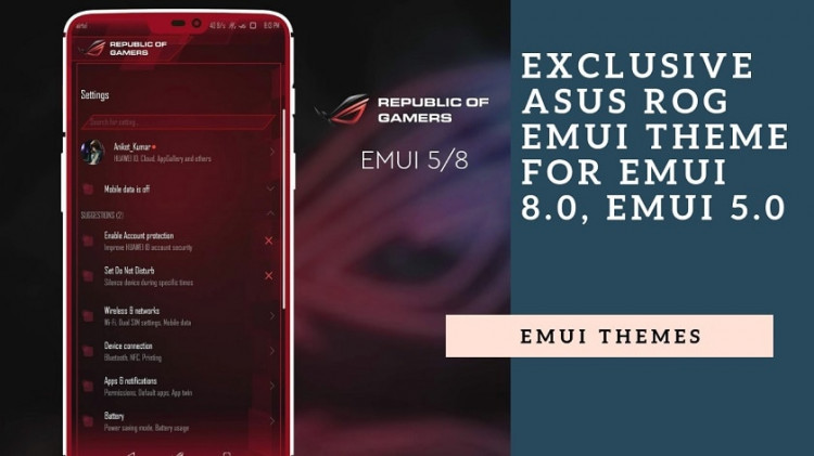 Download Exclusive Asus ROG EMUI Theme for EMUI 8.0, EMUI 5.0