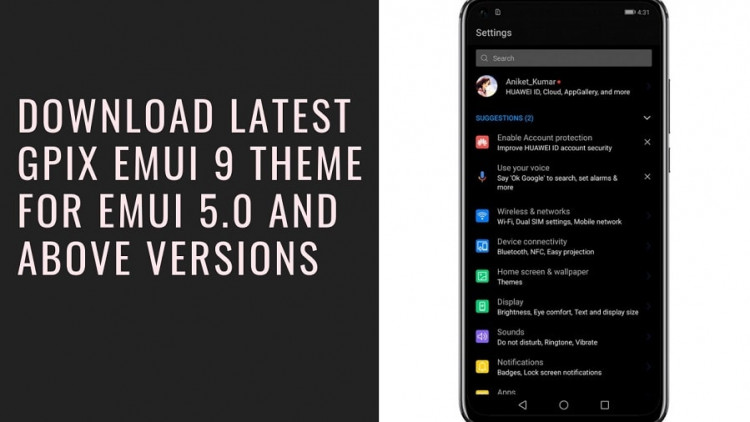 Download Latest GPix EMUI 9 Theme for EMUI 5.0 And Above Versions