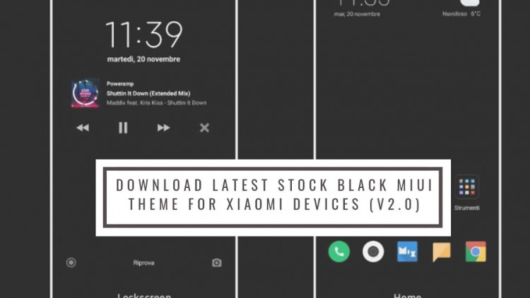 Download Latest Stock Black MIUI Theme For Xiaomi Devices (v2.0)