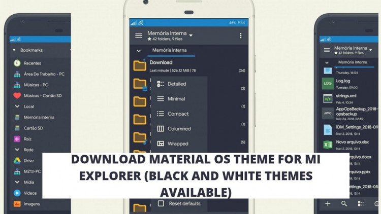 Download Material OS Theme For MI Explorer (Black And White Themes Available)