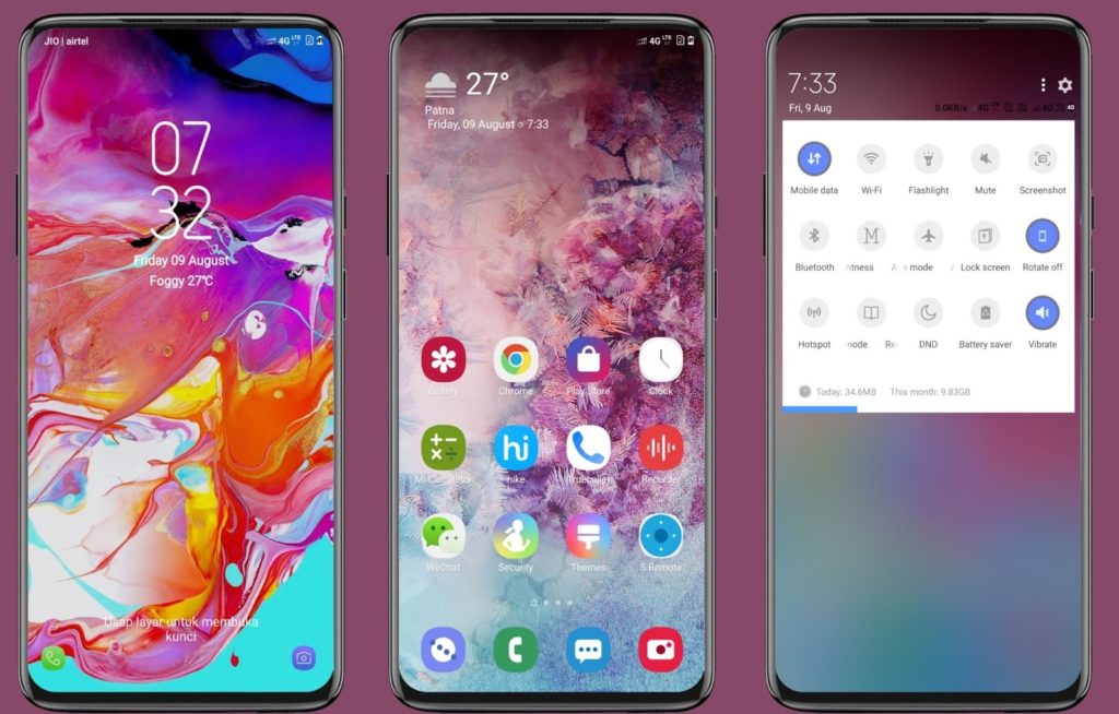 galaxy a70 themes