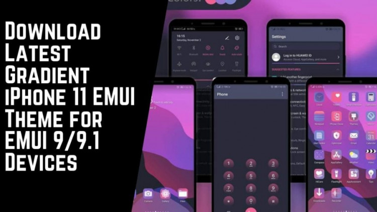 Download Latest Gradient iPhone 11 EMUI Theme for EMUI 99.1 Devices