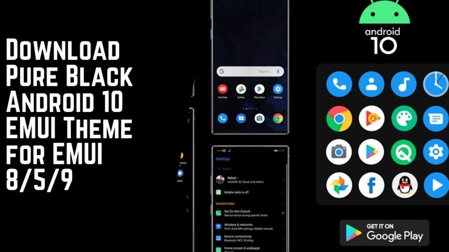 Download Pure Black Android 10 EMUI Theme for EMUI 859