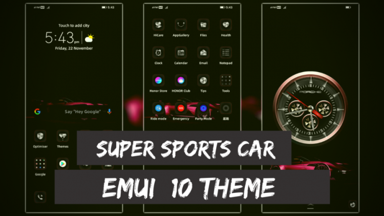 Download Super Sports Car EMUI Theme for EMUI 10 Devices