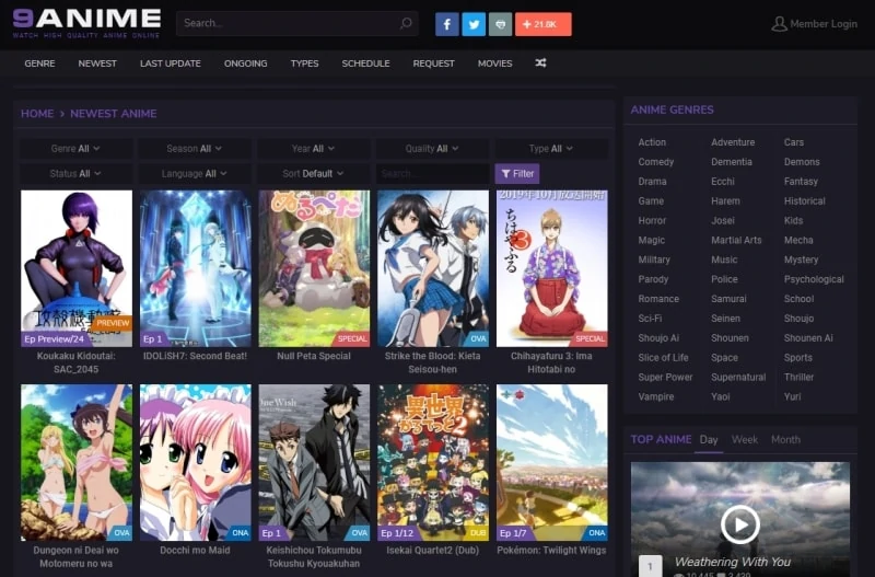 Free Anime Websites-9Anime