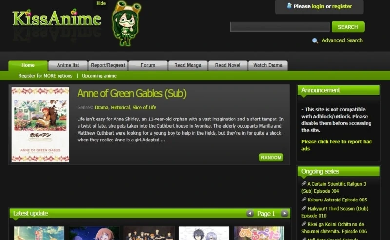 Free Anime Websites-KissAnime