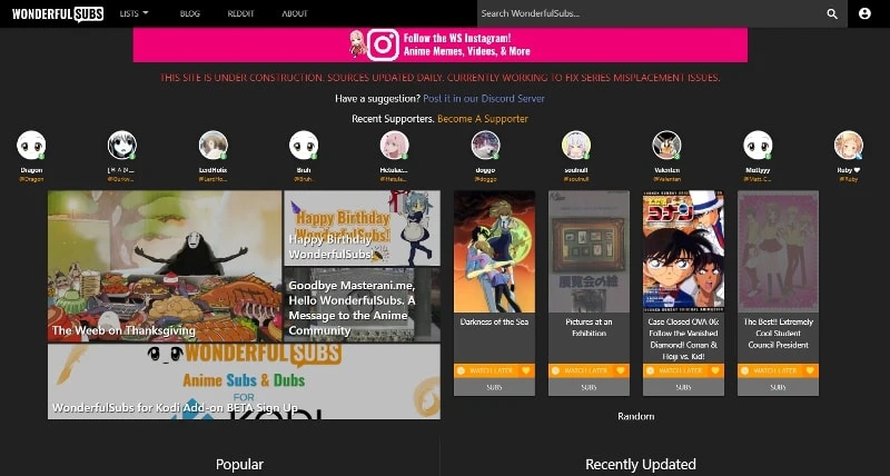 Free Anime Websites-WonderfulSubs