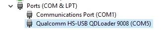 HS-USB QDLoader 9008 Drivers Port