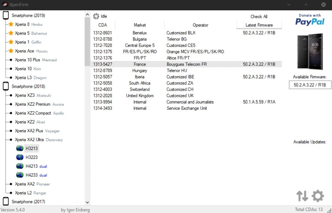 XperiFirm Firmware Downloader download guide