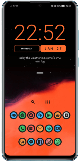 Nova Launcher Setup Dark Sky