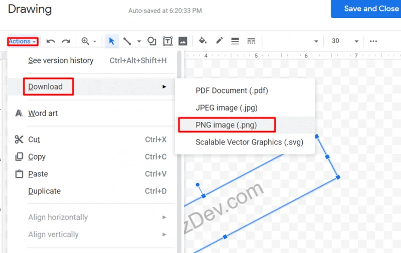 download Watermark docs in Google Docs