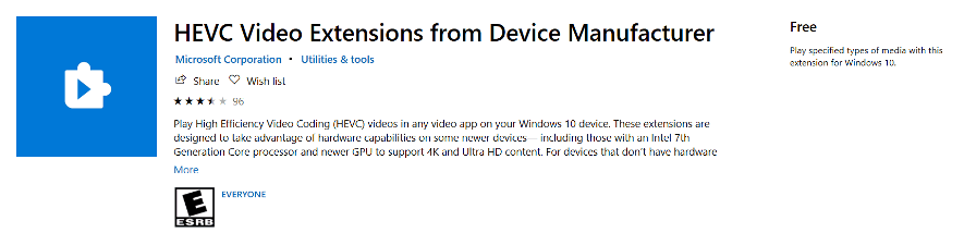 HEVC codec Extension