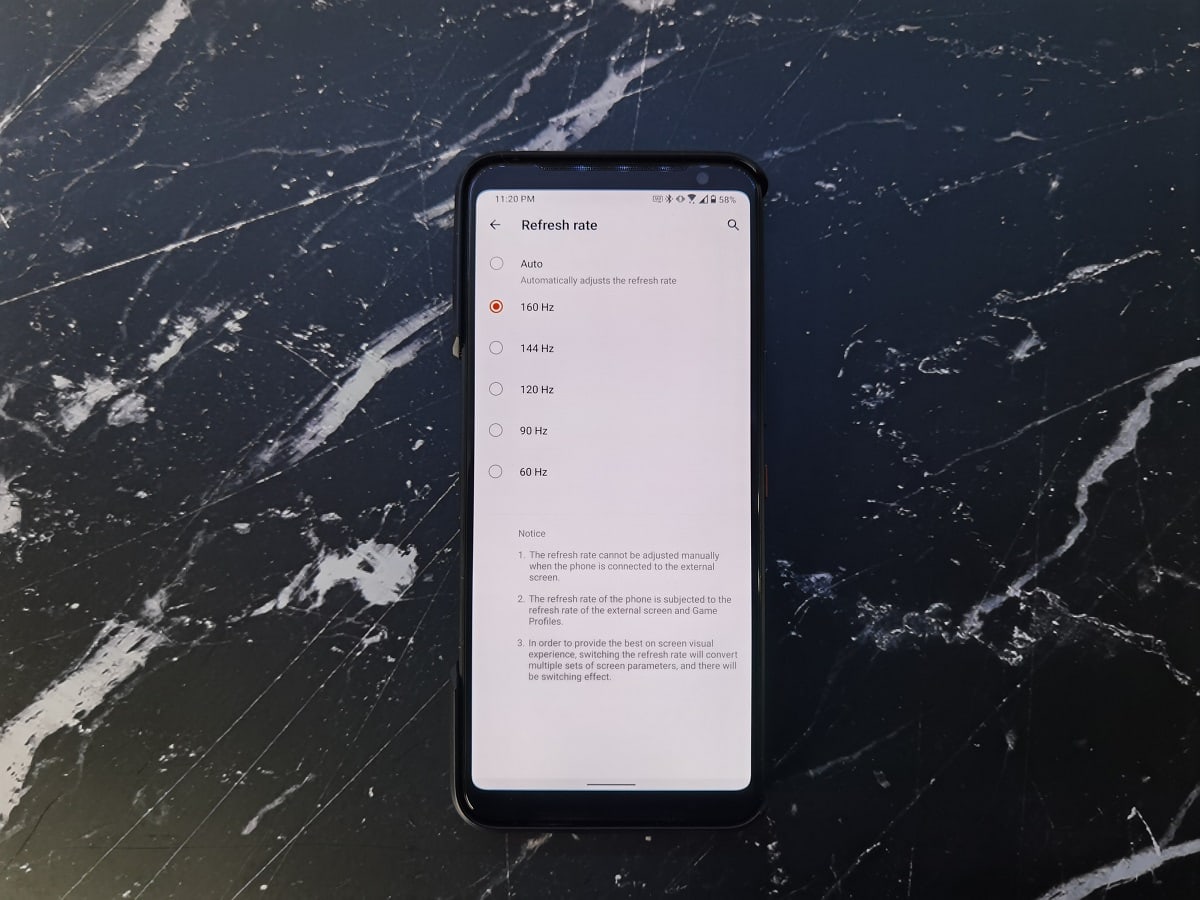 Enable 160Hz Refresh Rate Mode on ASUS ROG Phone 3