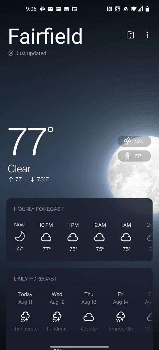 OxygenOS 11 Weather