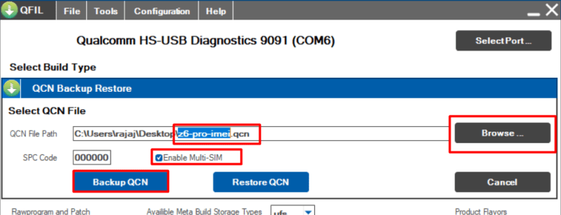 Backup Snapdragon IMEI QFIL