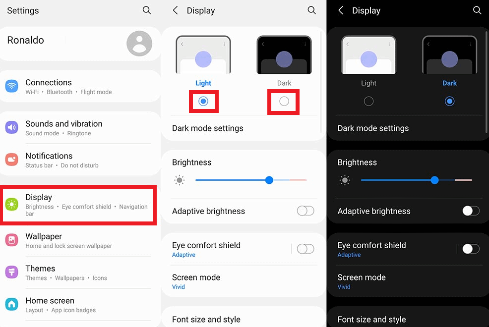 Galaxy A12 dark mode