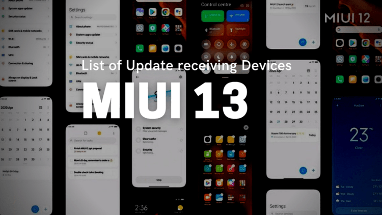 The leaked list of Android 12, MIUI 13 Update Xiaomi Smartphones