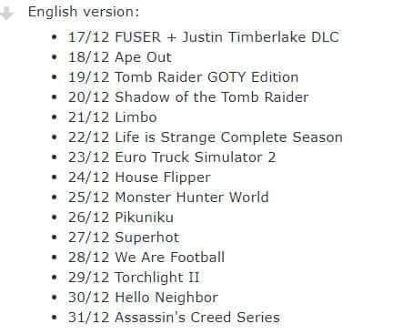 Epic Games Holiday Sale 2021, Leaked List Of Free Games 17th Dec