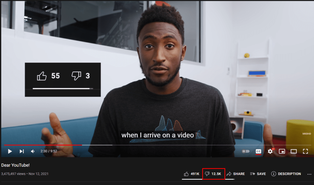 Dislike Count YouTube
