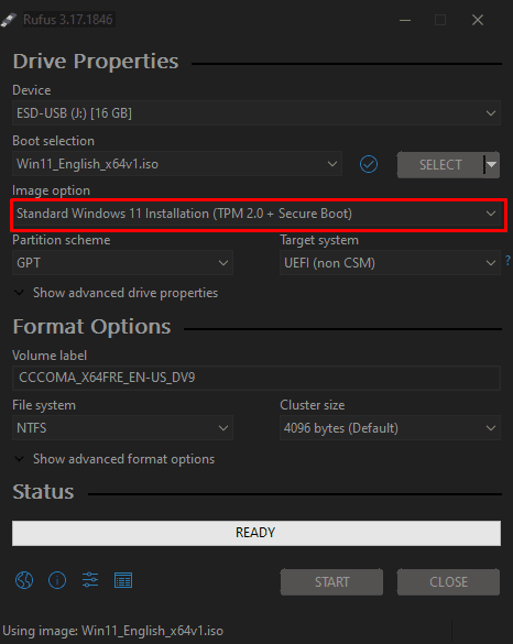 create windows 11 bootable usb using Rufus