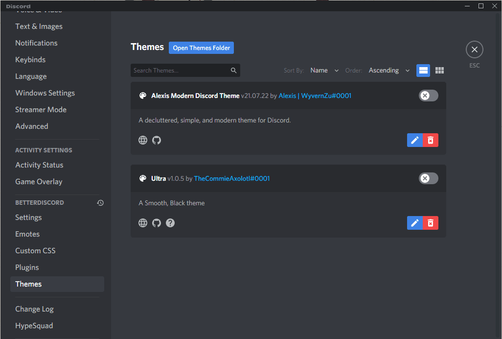Themes for Discord