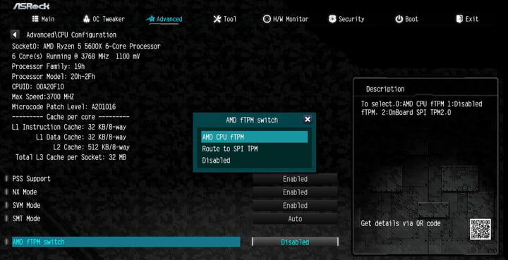 Enable TPM on ASRock motherboards