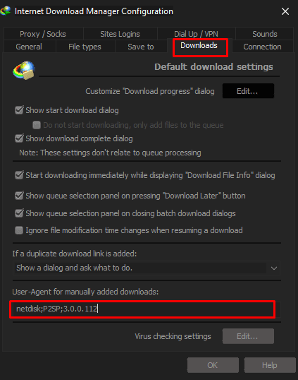 Pan.baidu.com script user agent idm