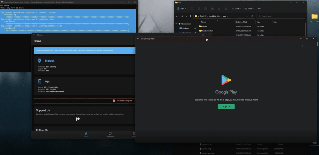 How to Install Rooted Windows Subsystem for Android with GApps