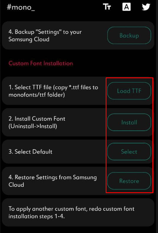 Change font in Samsung One UI using mono