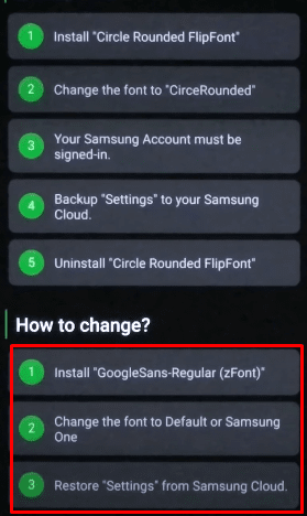 Change font in Samsung One UI using zFont 3