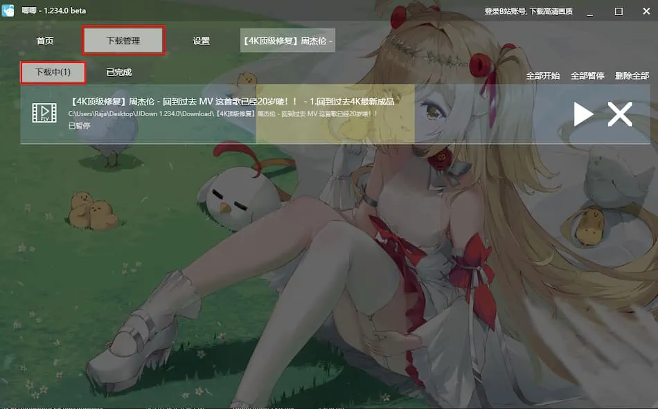 JiJiDown Bilibili video downloader downloading video