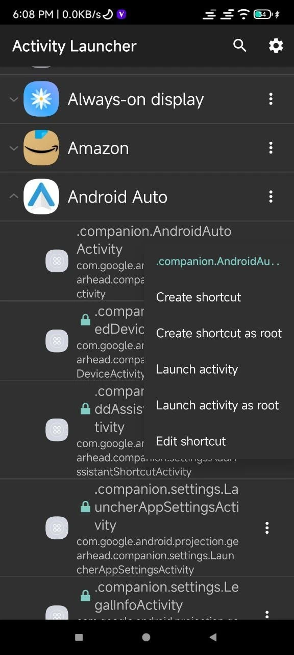 Android Auto in other device with Activity Launcher