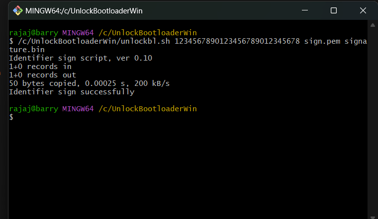 Spreadtrum Bootloader signature bin genarate