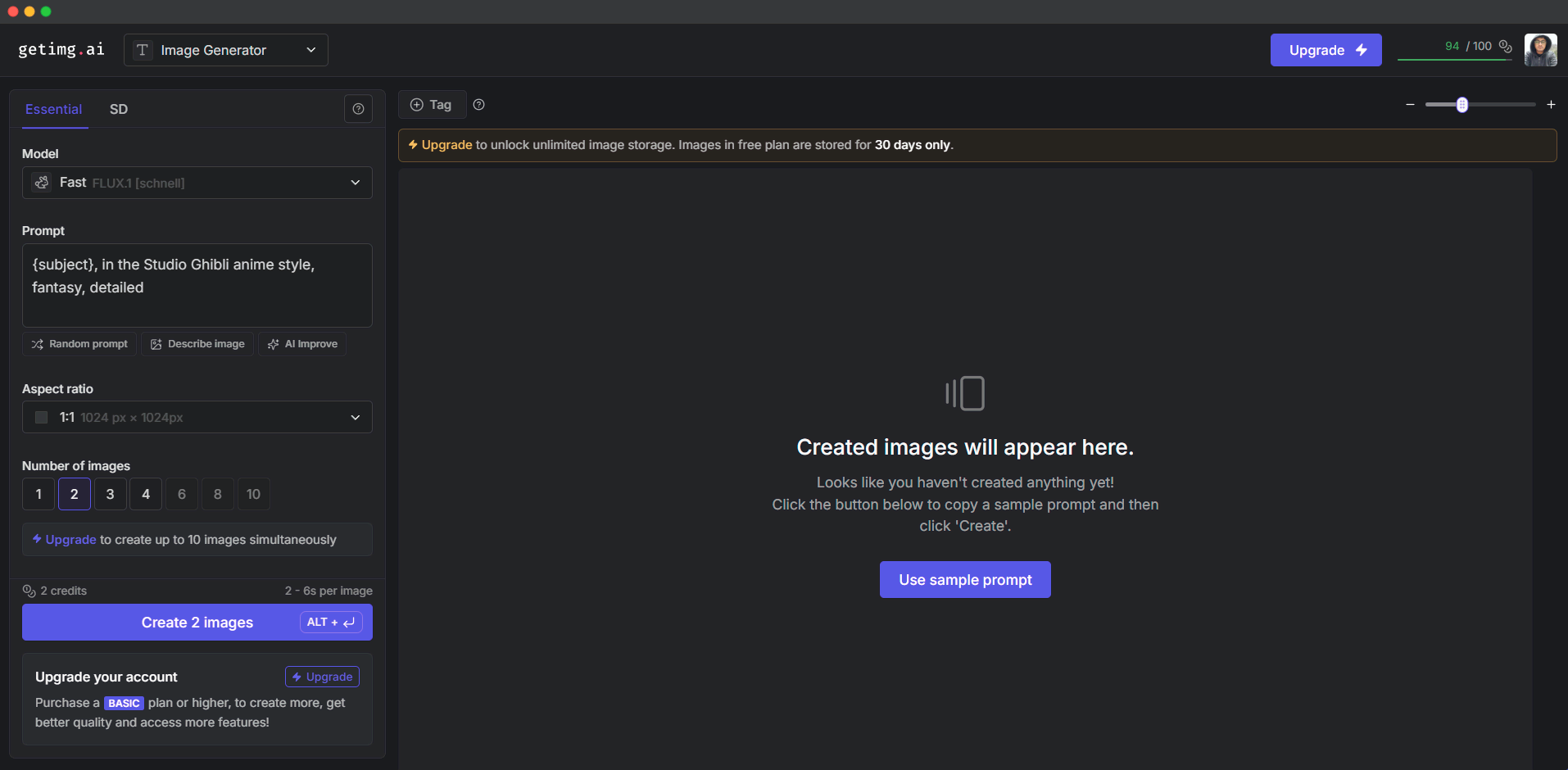Getting AI prompt