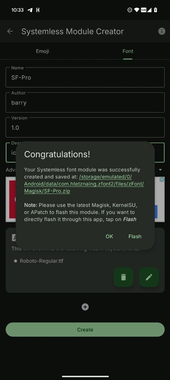 zfont create custom magisk module