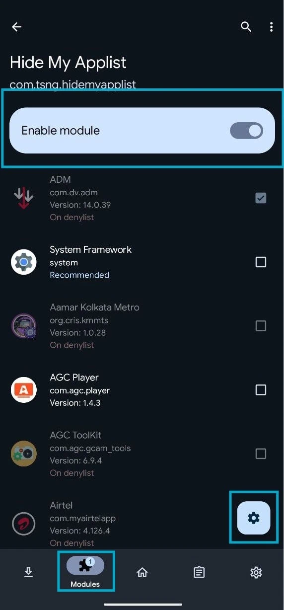 Hide My Applist LSPosed module
