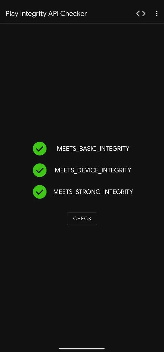 Play Integrity pass on android device