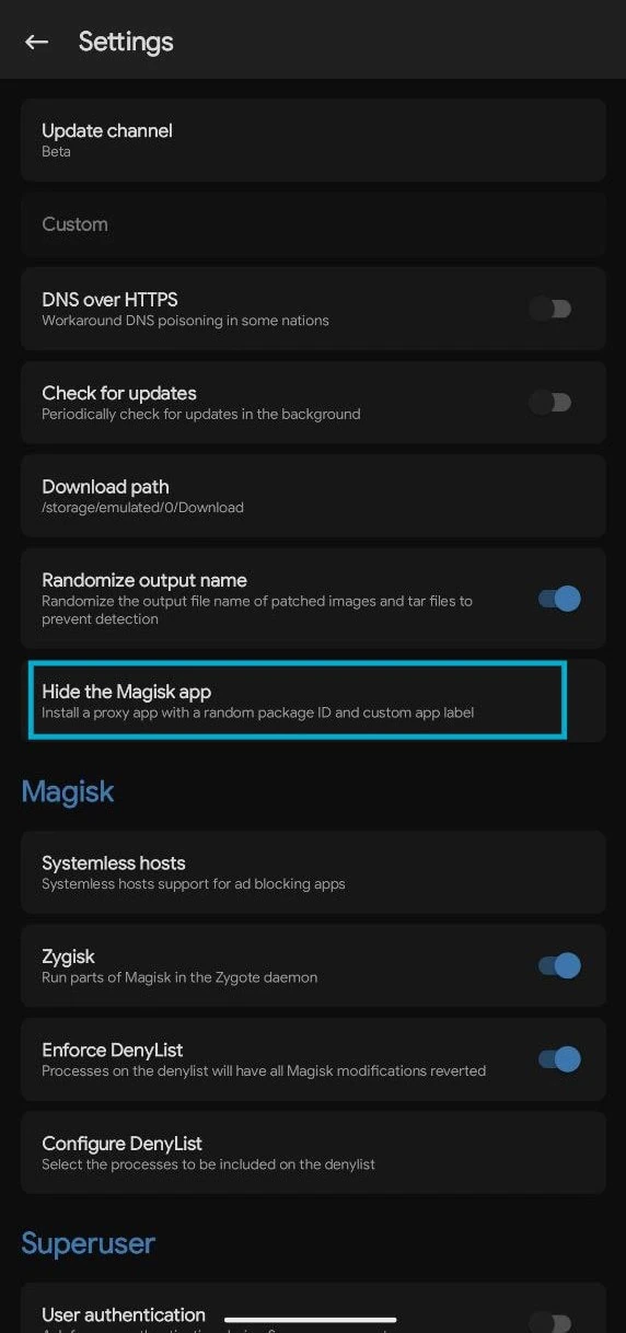 Magisk rename app to pass Play Integrity